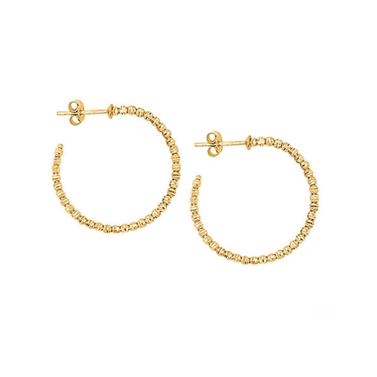 Gold Bead Hoop Earrings