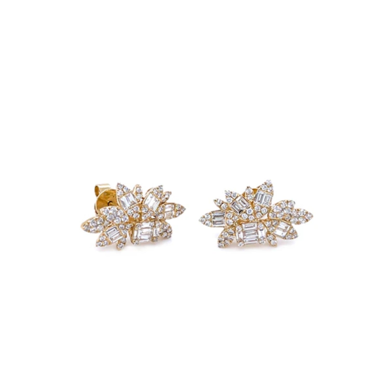 Cluster Diamond Stud Earrings