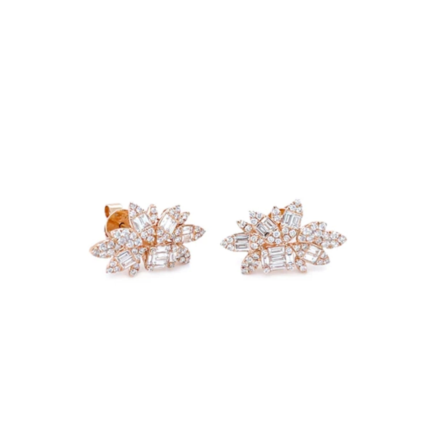 Cluster Diamond Stud Earrings