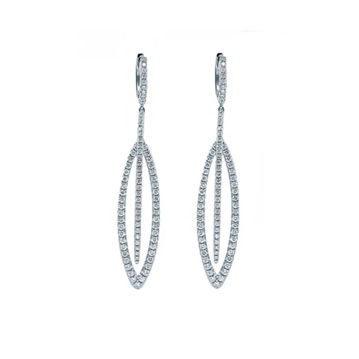 Pave Marquise Diamond Drop Earrings