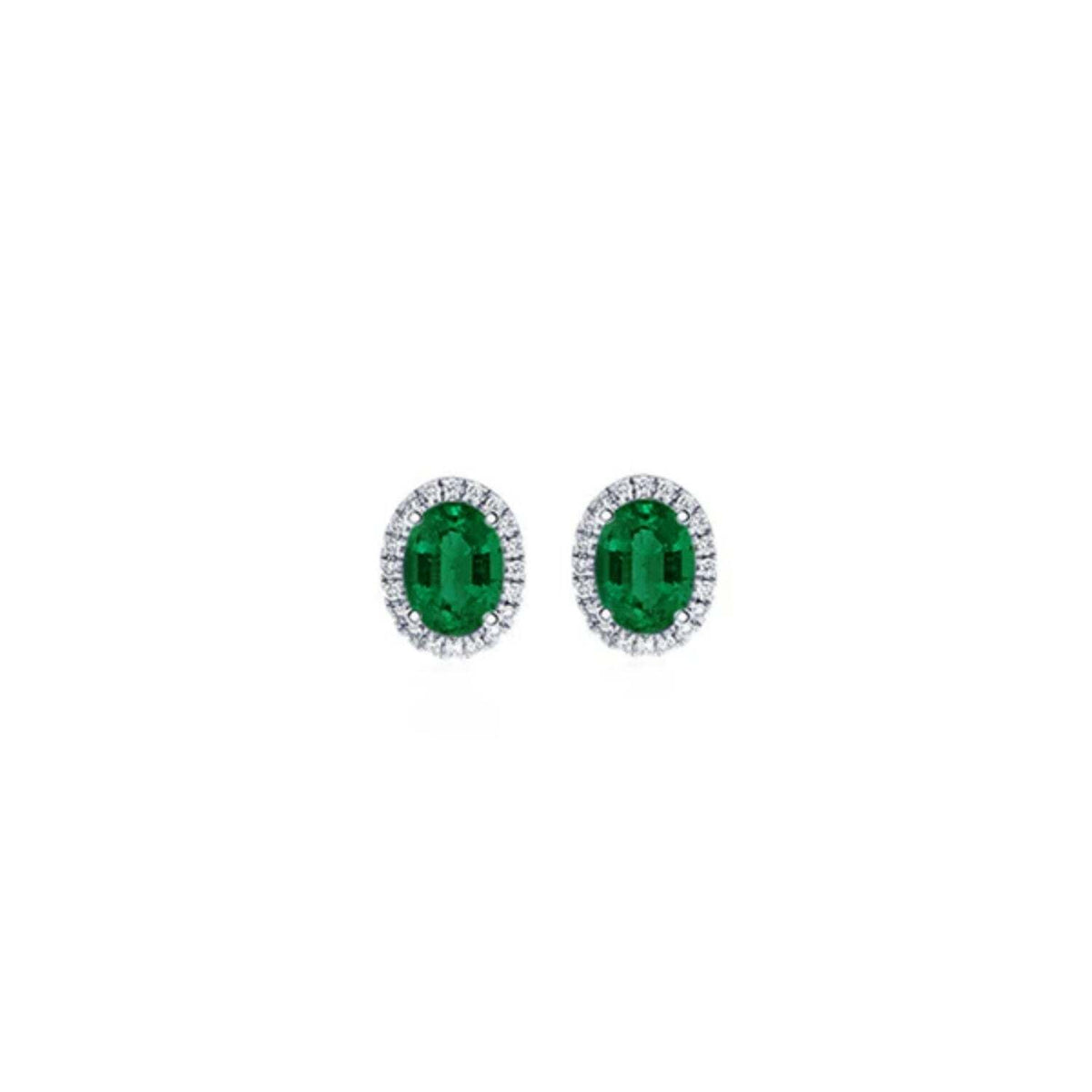 Video Thumbnail: Untitleddesign 2024 05 - Emerald Halo Diamond Stud Earrings