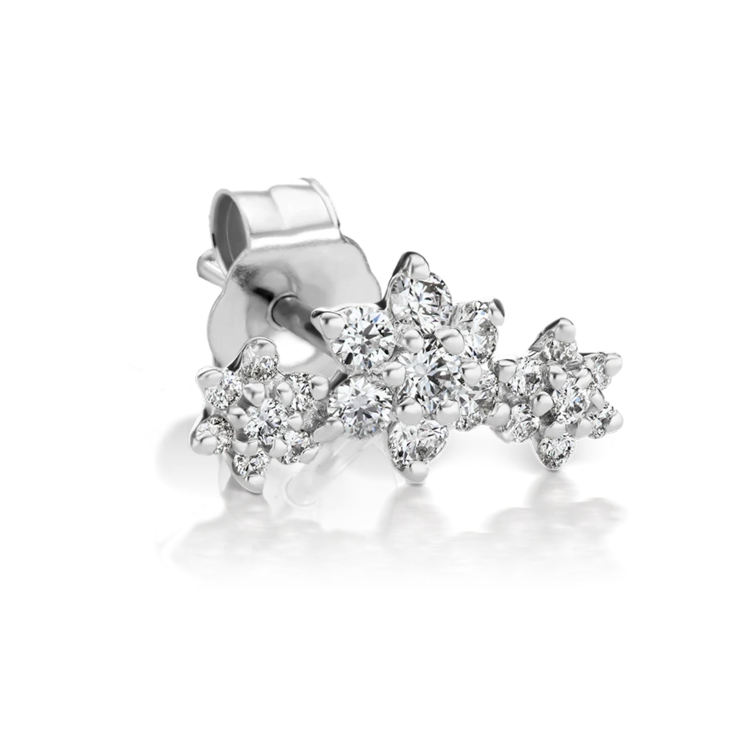 Maria Tash Gold Diamond Three Flower Garland Earstud