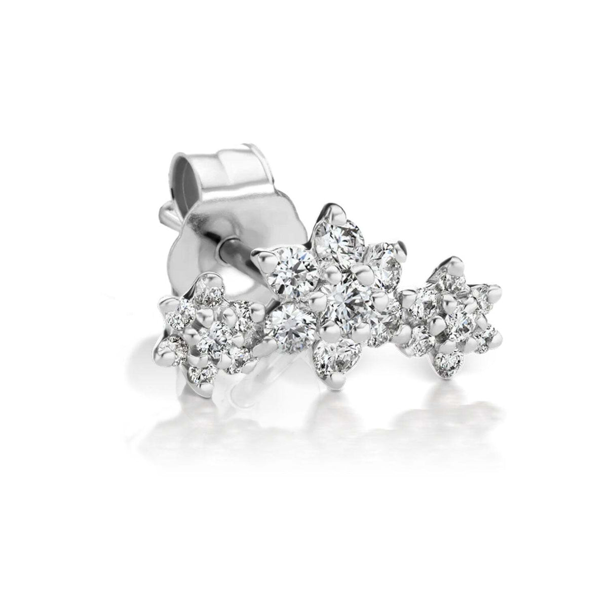 Maria Tash Gold Diamond Three Flower Garland Earstud