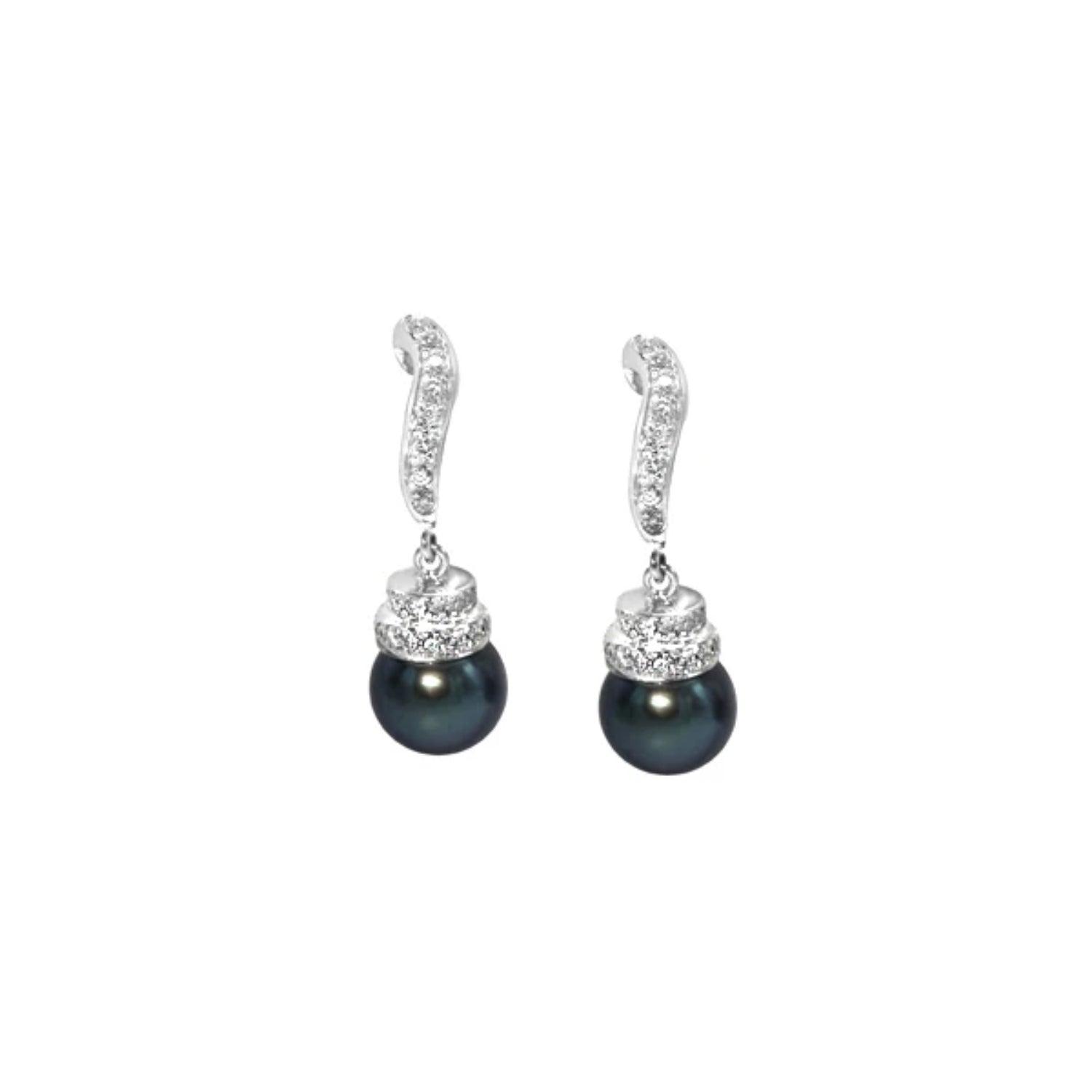 Pearl Diamond Drop Earrings