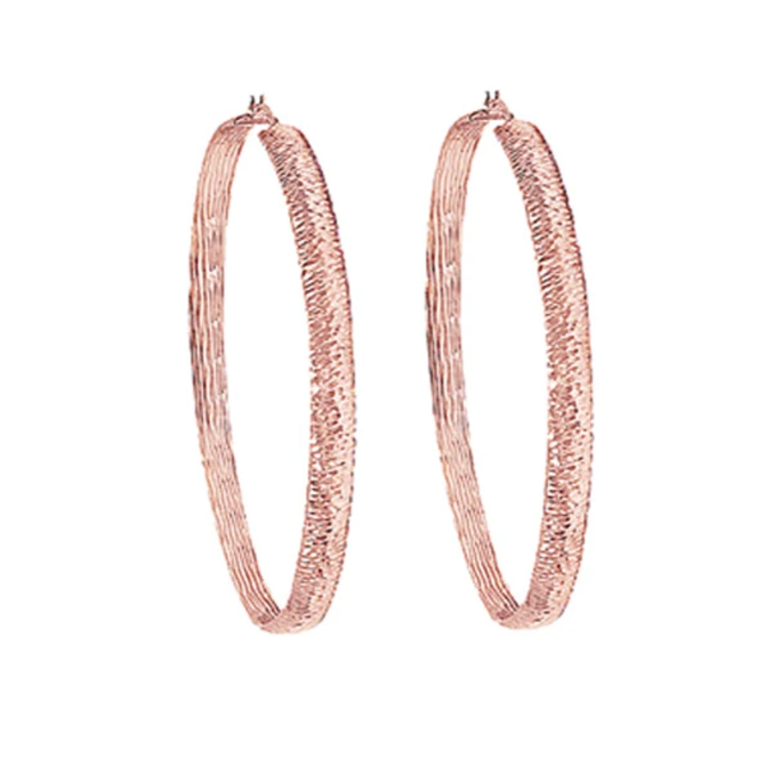 Textured Rose Hoop Earrings