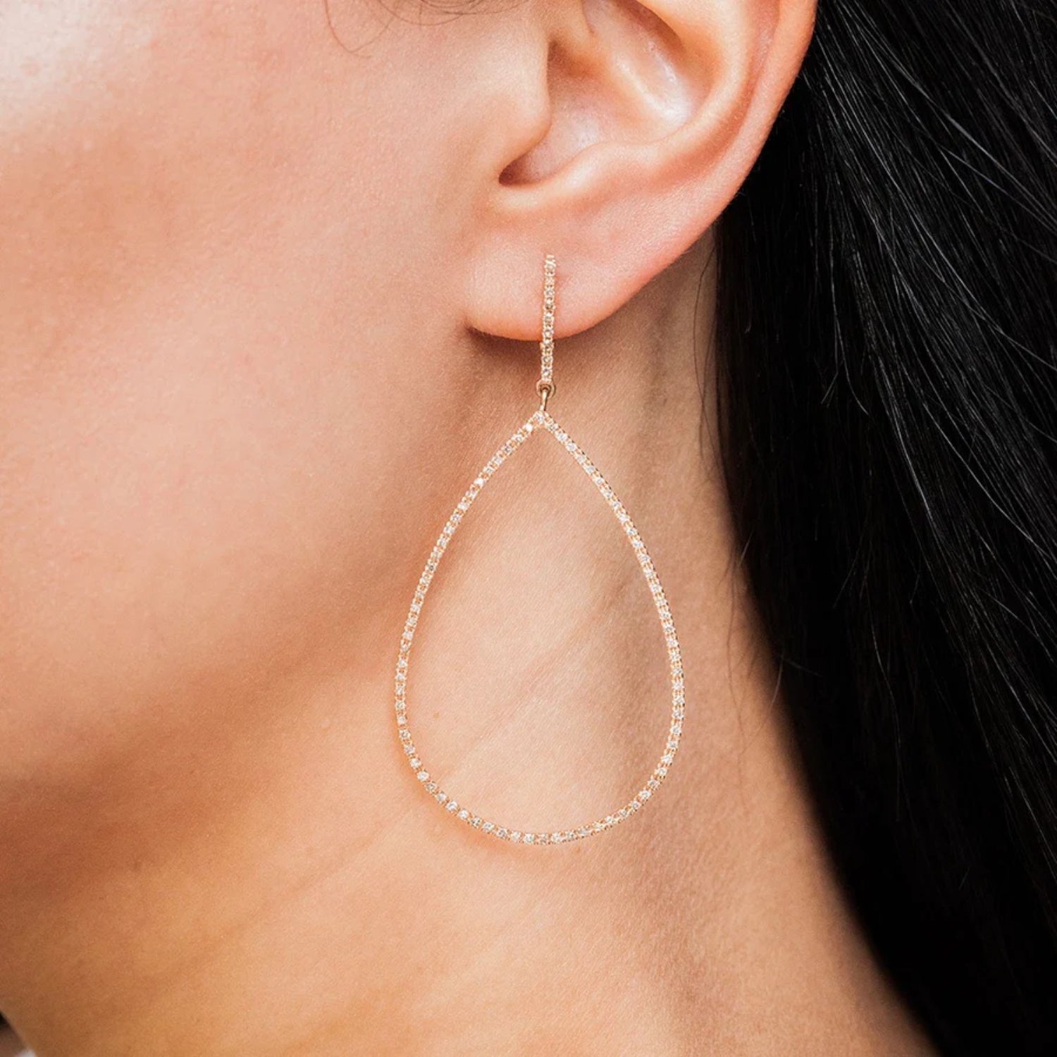 Pear shape Diamond Drop Earrings