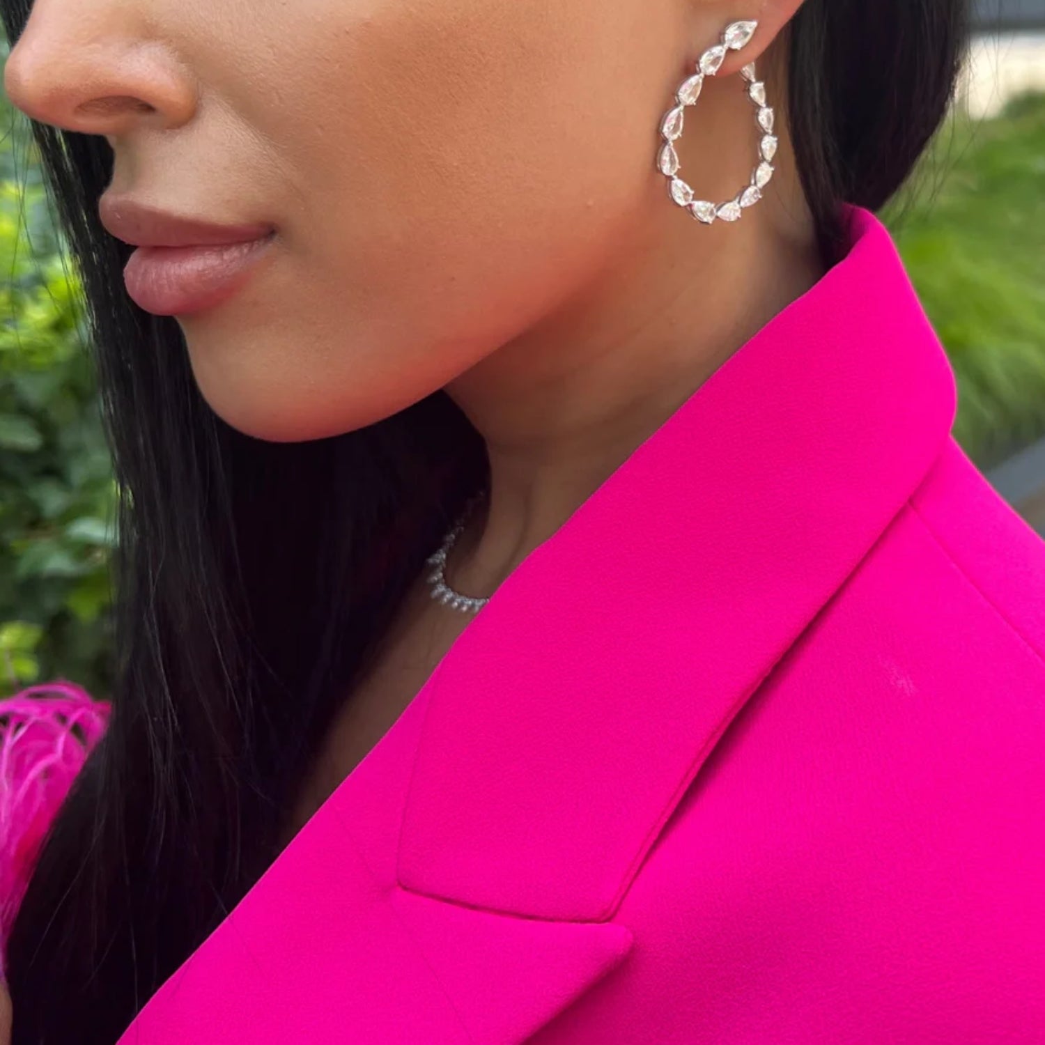 Christopher Designs Diamond Hoop Earrings
