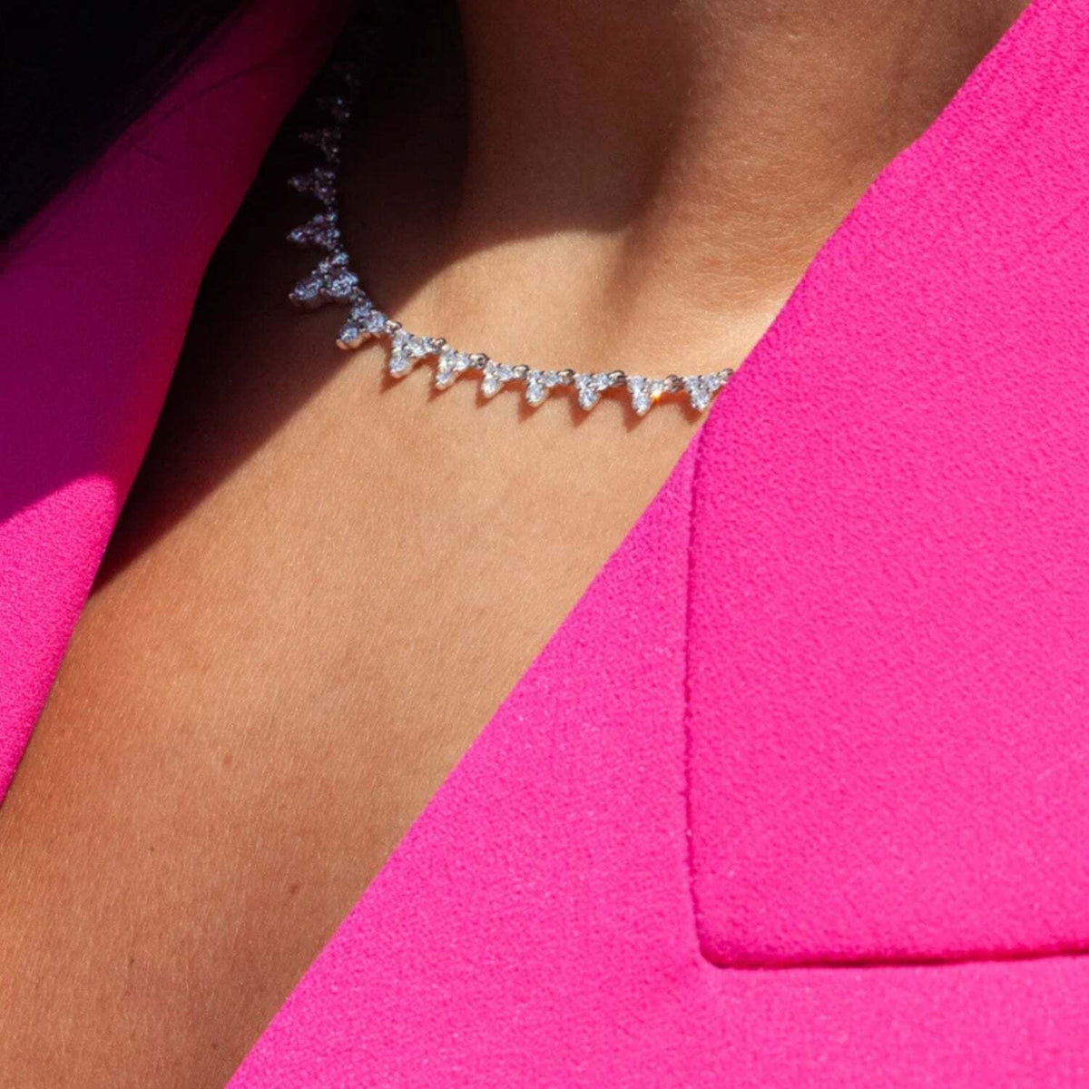 Spiked Diamond Tennis Necklace (7.08 CTW)