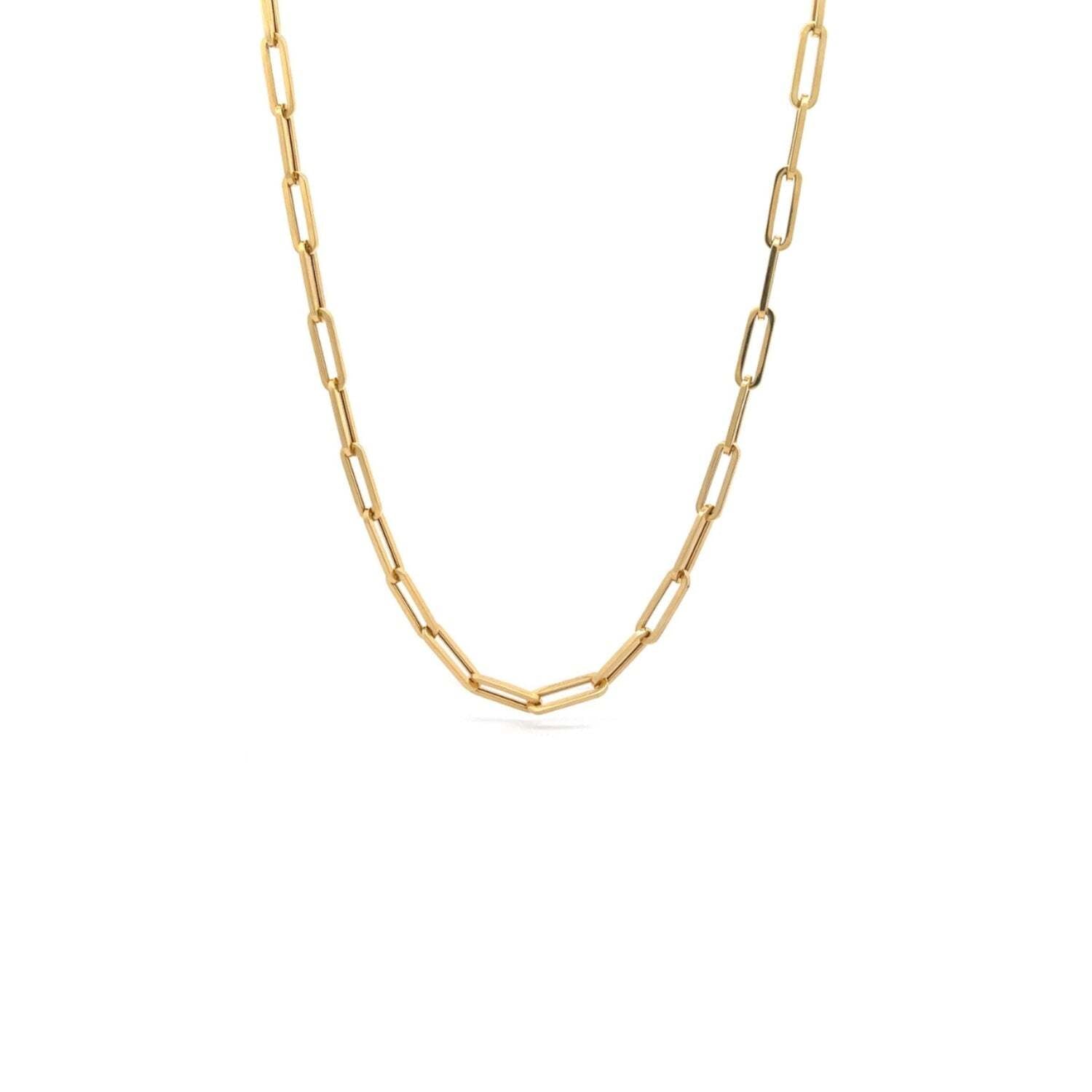 16" Paperclip Style Necklace in 18K Yellow Gold