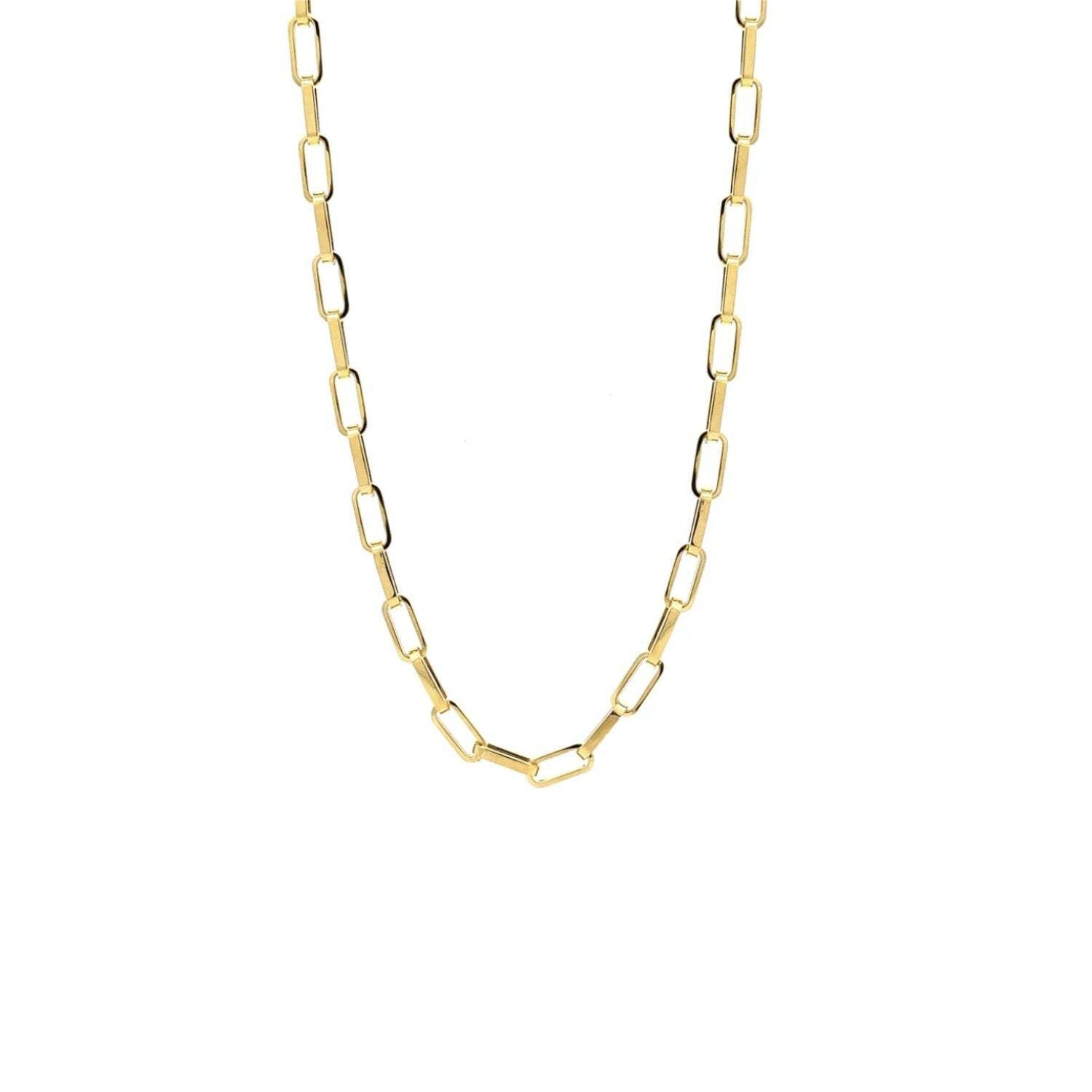 Paperclip Style Gold Necklace 20"