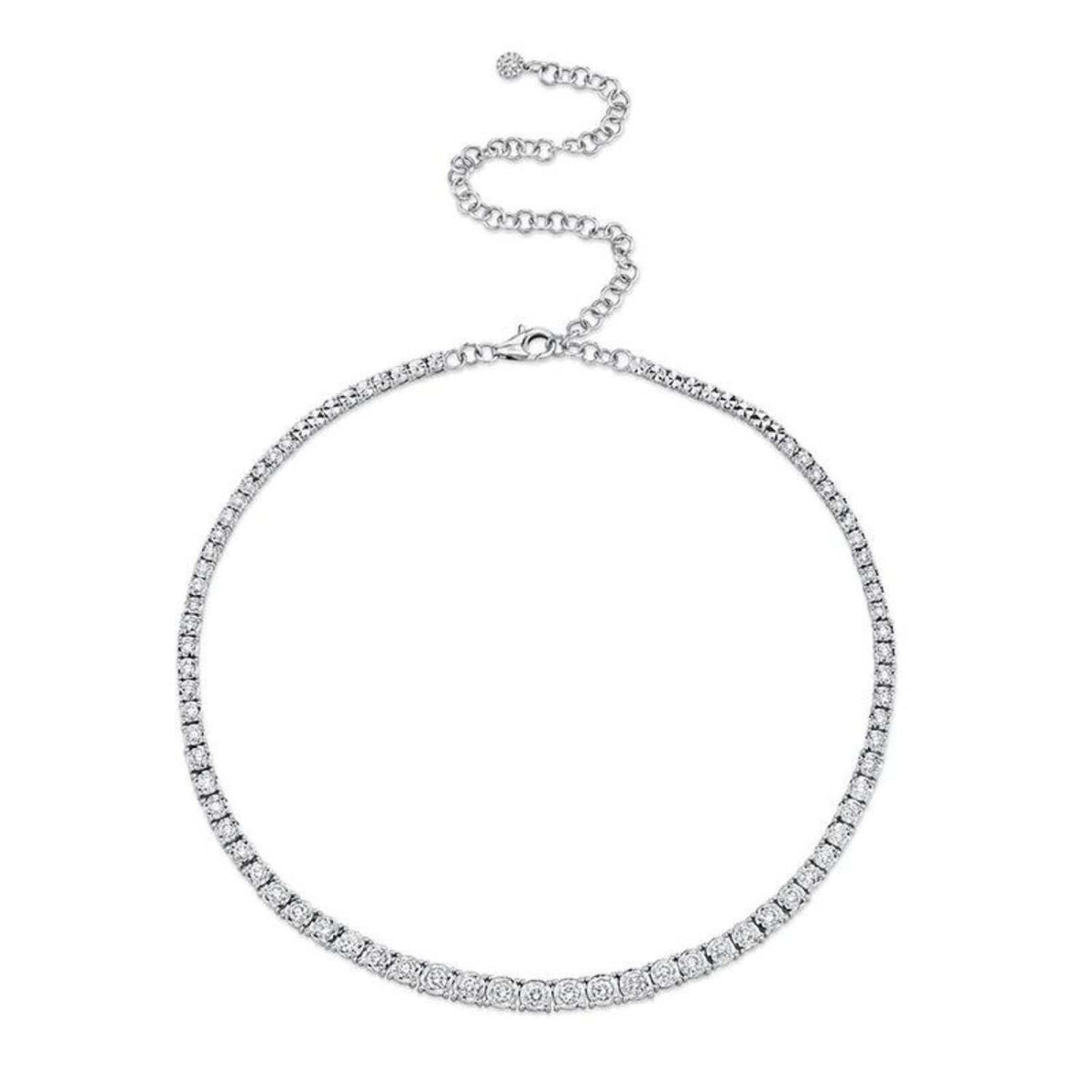Video Thumbnail: Untitleddesign 2024 06 - 14k Gold Diamond Tennis Choker Necklace