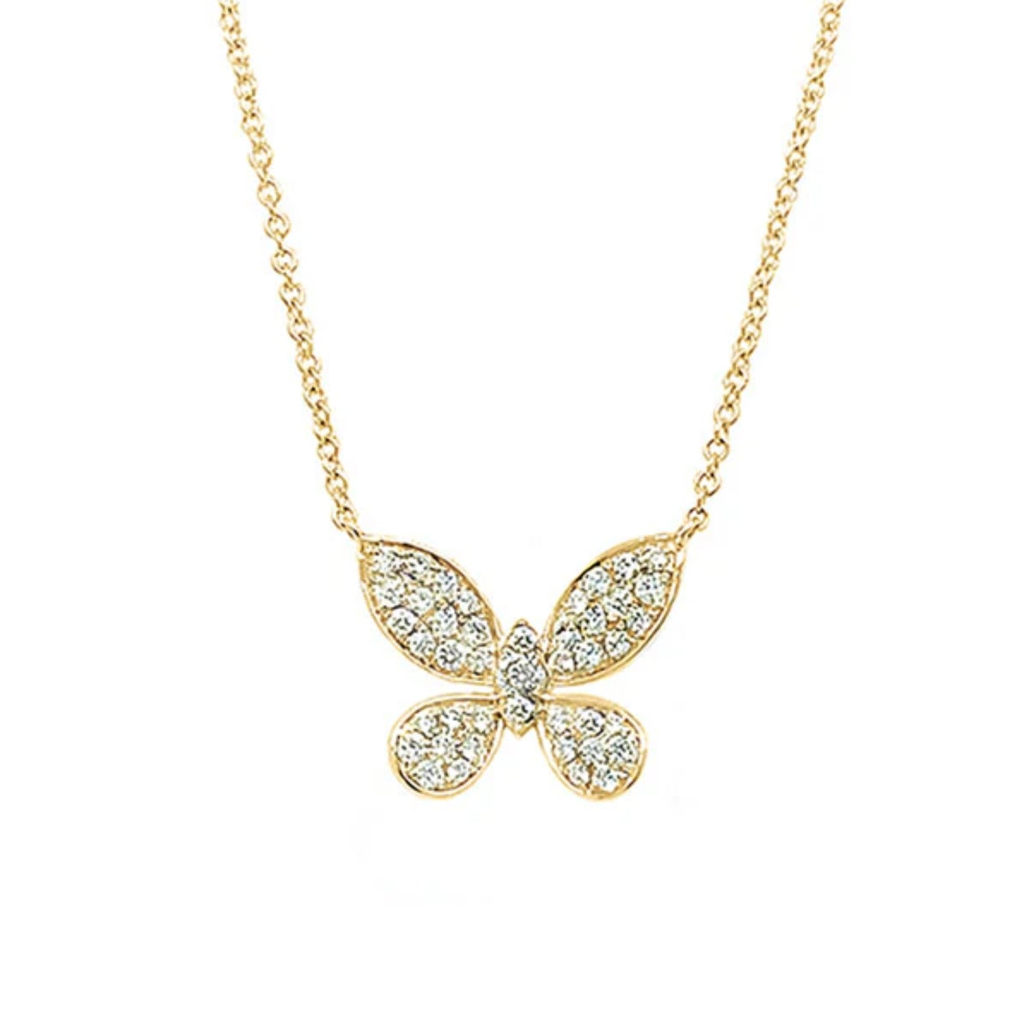 Pave Butterfly Diamond Necklace