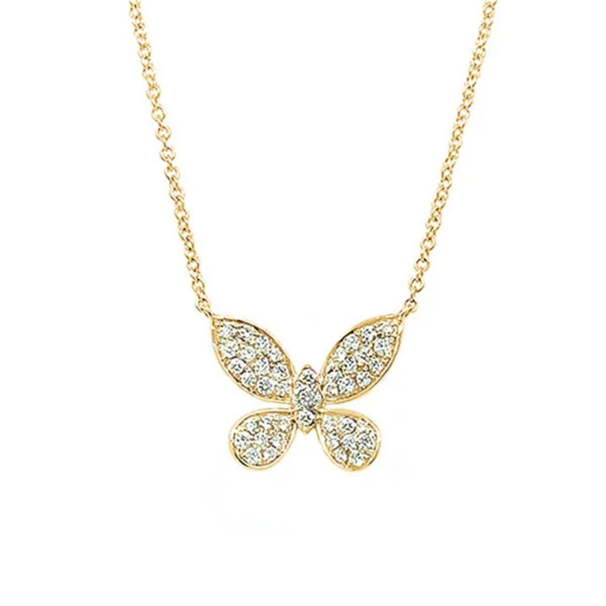 Pave Butterfly Diamond Necklace
