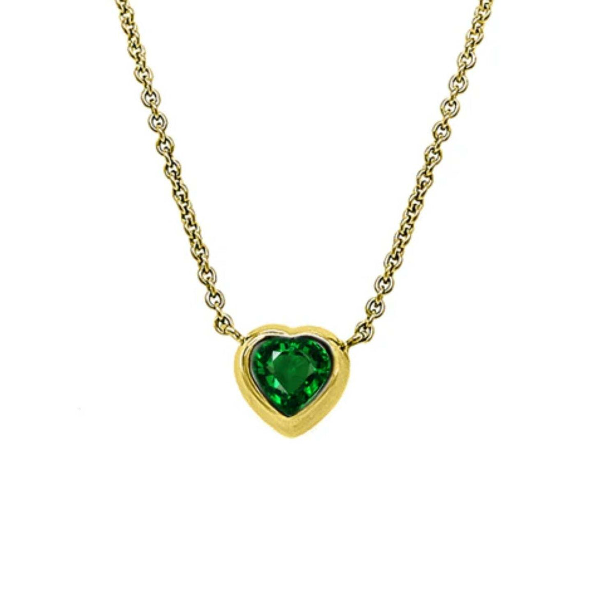 Howard 18K Yellow Gold Tsavorite Heart Pendant