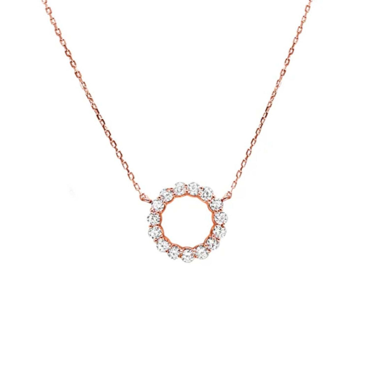 Video Thumbnail: Untitleddesign 2024 06 - 14k Rose Gold Diamond Circle Pendant