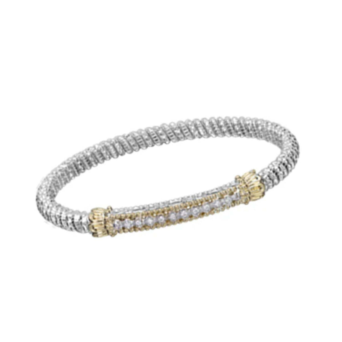 Video Thumbnail: Untitleddesign 2024 06 - Vahan Gold & Sterling Silver Pave Bracelet