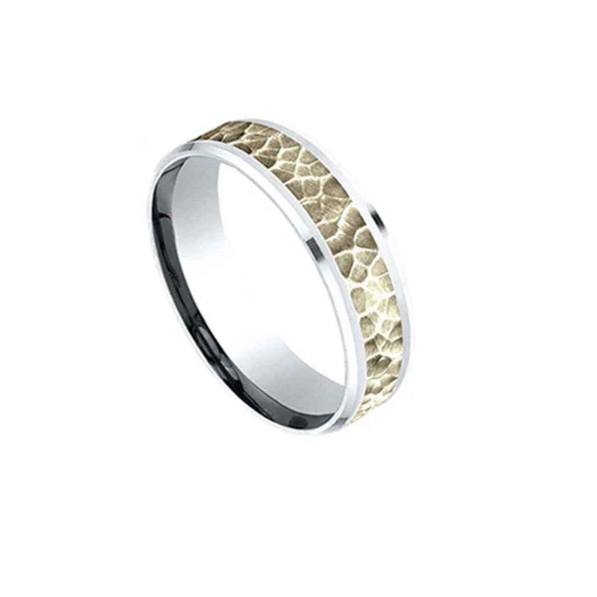 Video Thumbnail: Untitleddesign 2024 06 - Benchmark Hammer Finish Bevelled Wedding Band