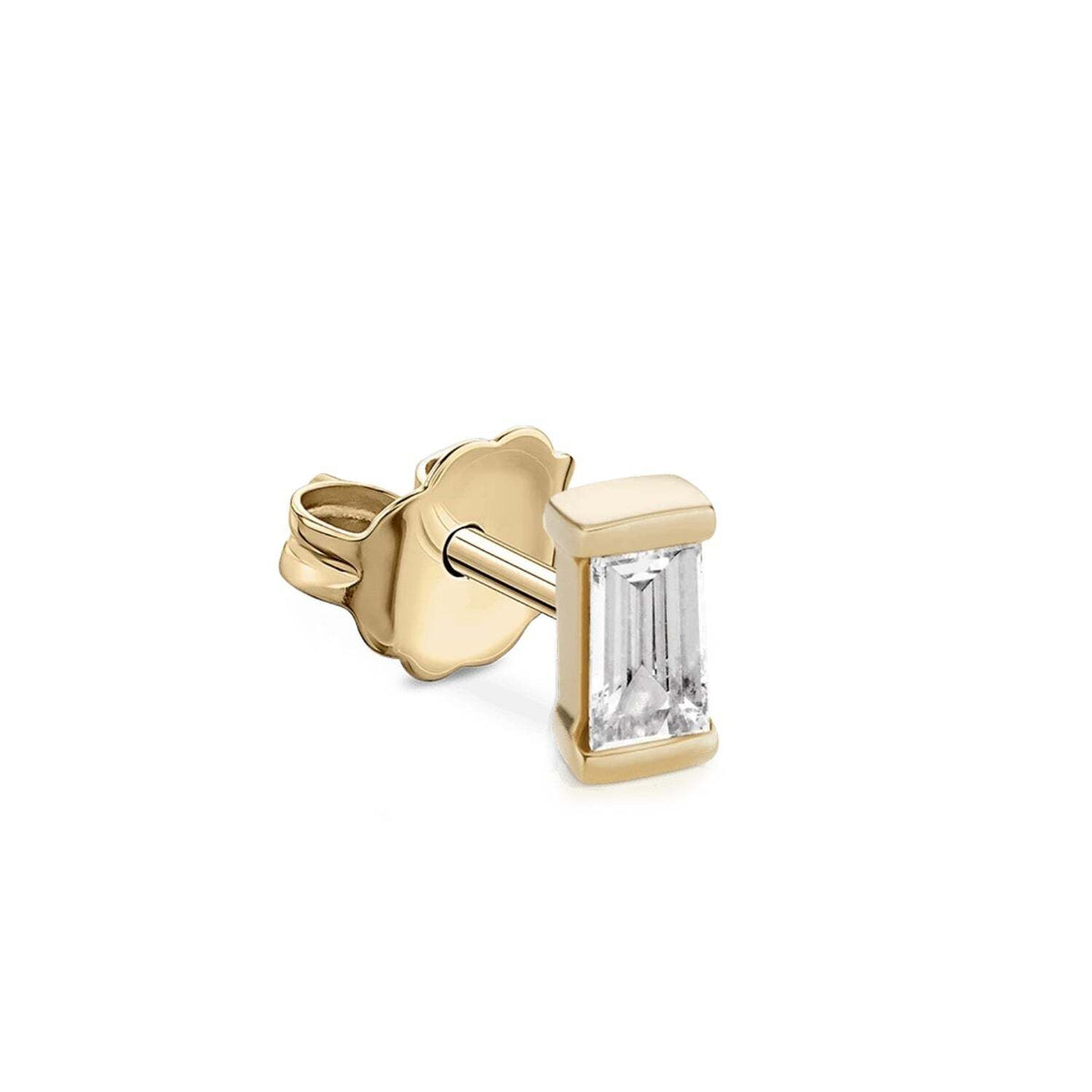 Maria Tash Gold Baguette Diamond Earstud