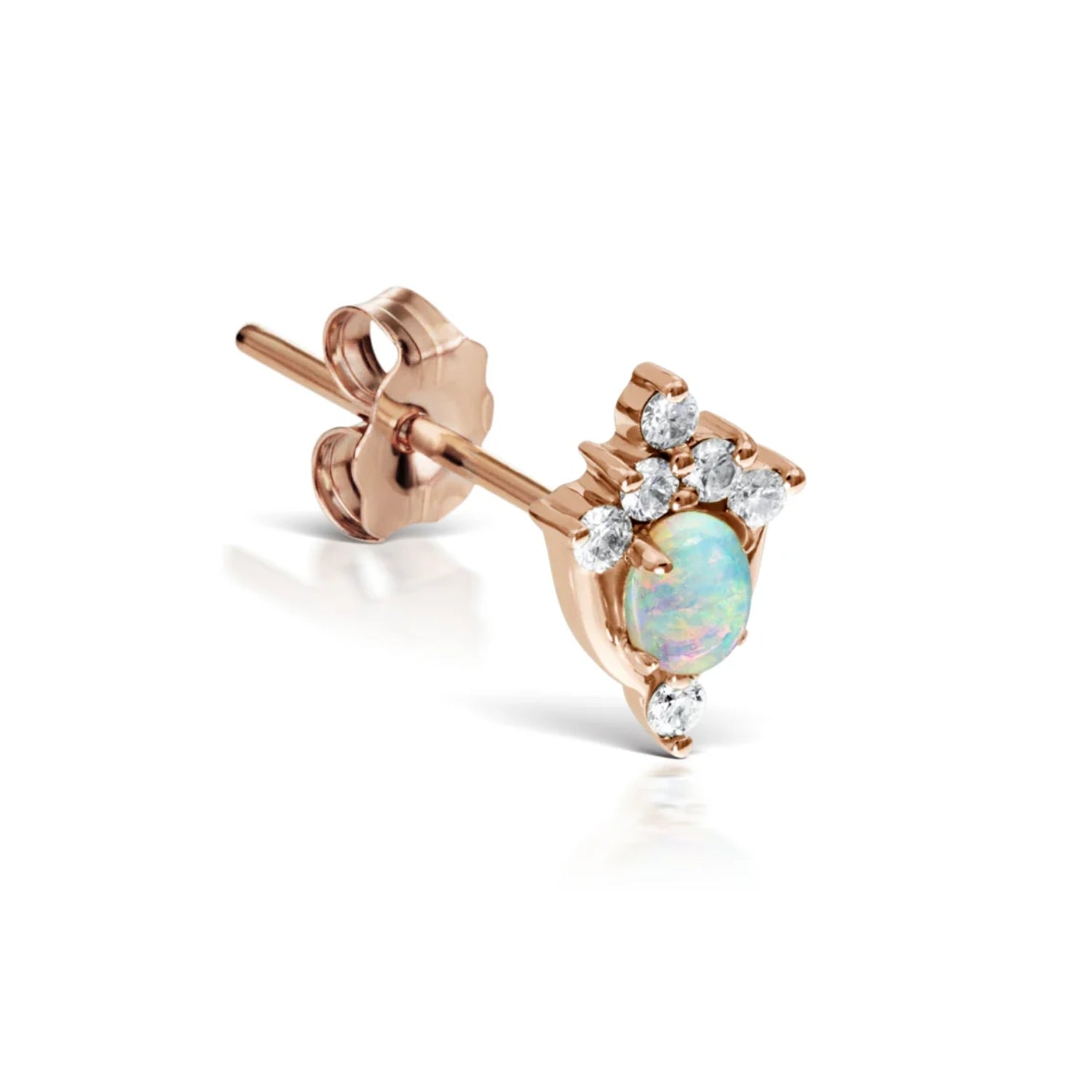 Maria Tash Gold Opal & Diamond MT Tiara Earstud