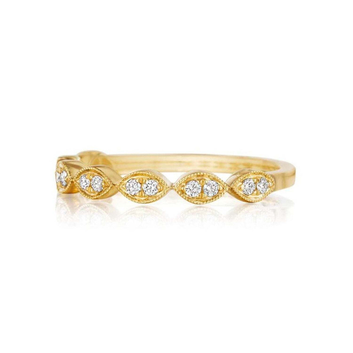 Henri Daussi Marquise Diamond Wedding Band