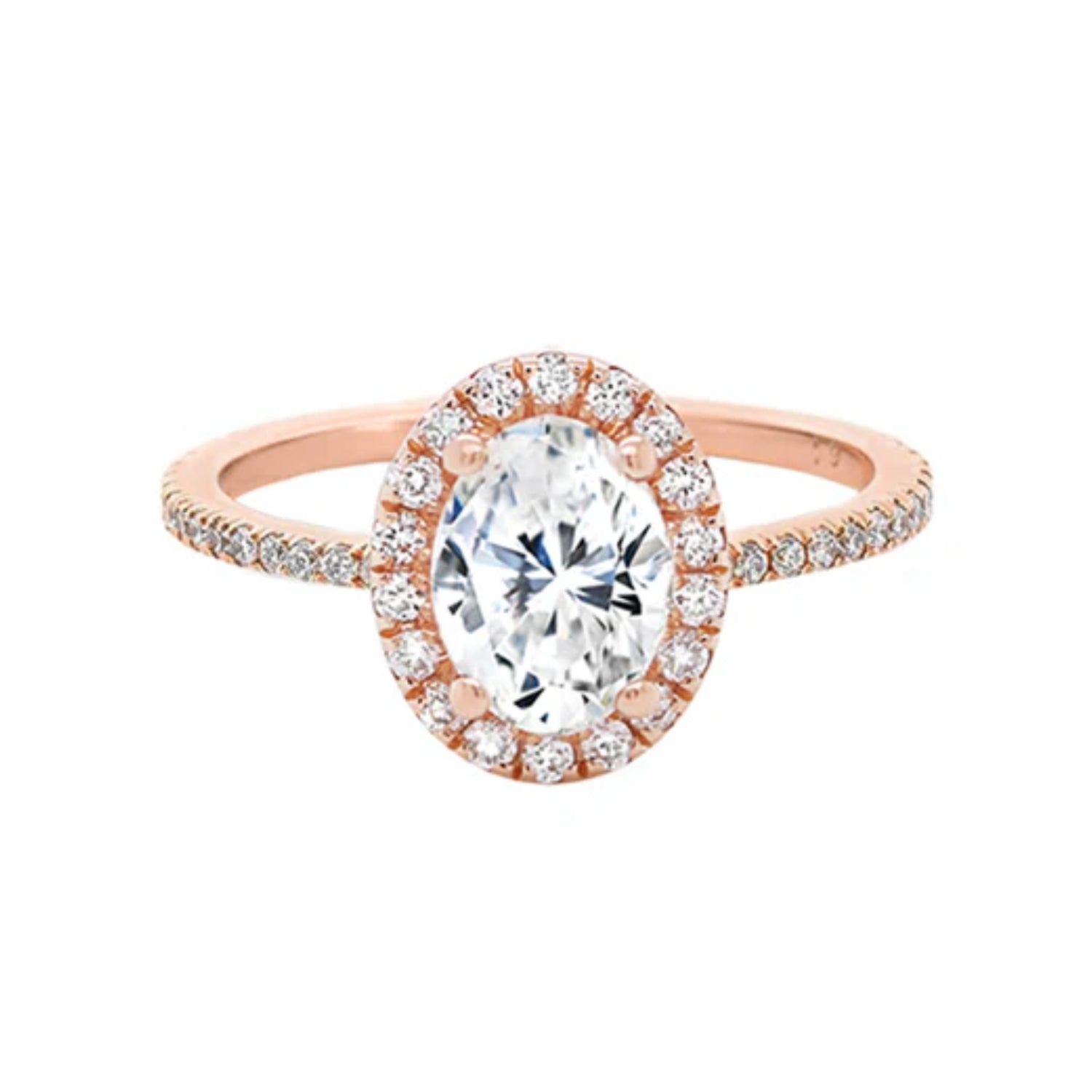 Rose Gold Halo Diamond Engagement Ring