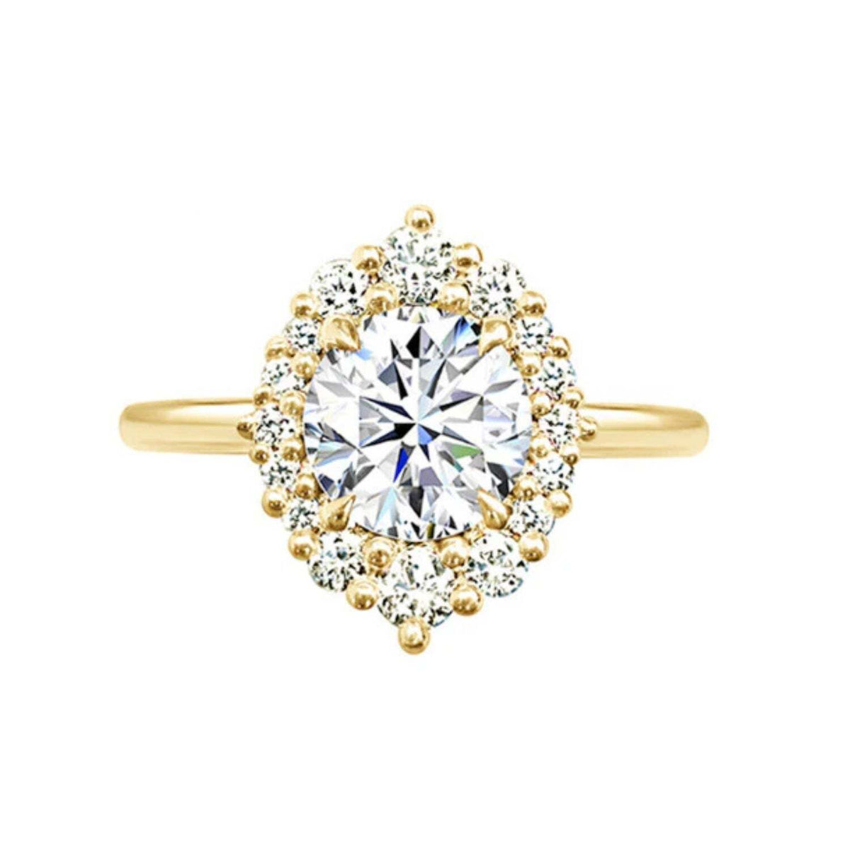 Howard 18K Gold Halo Diamond Engagement Ring