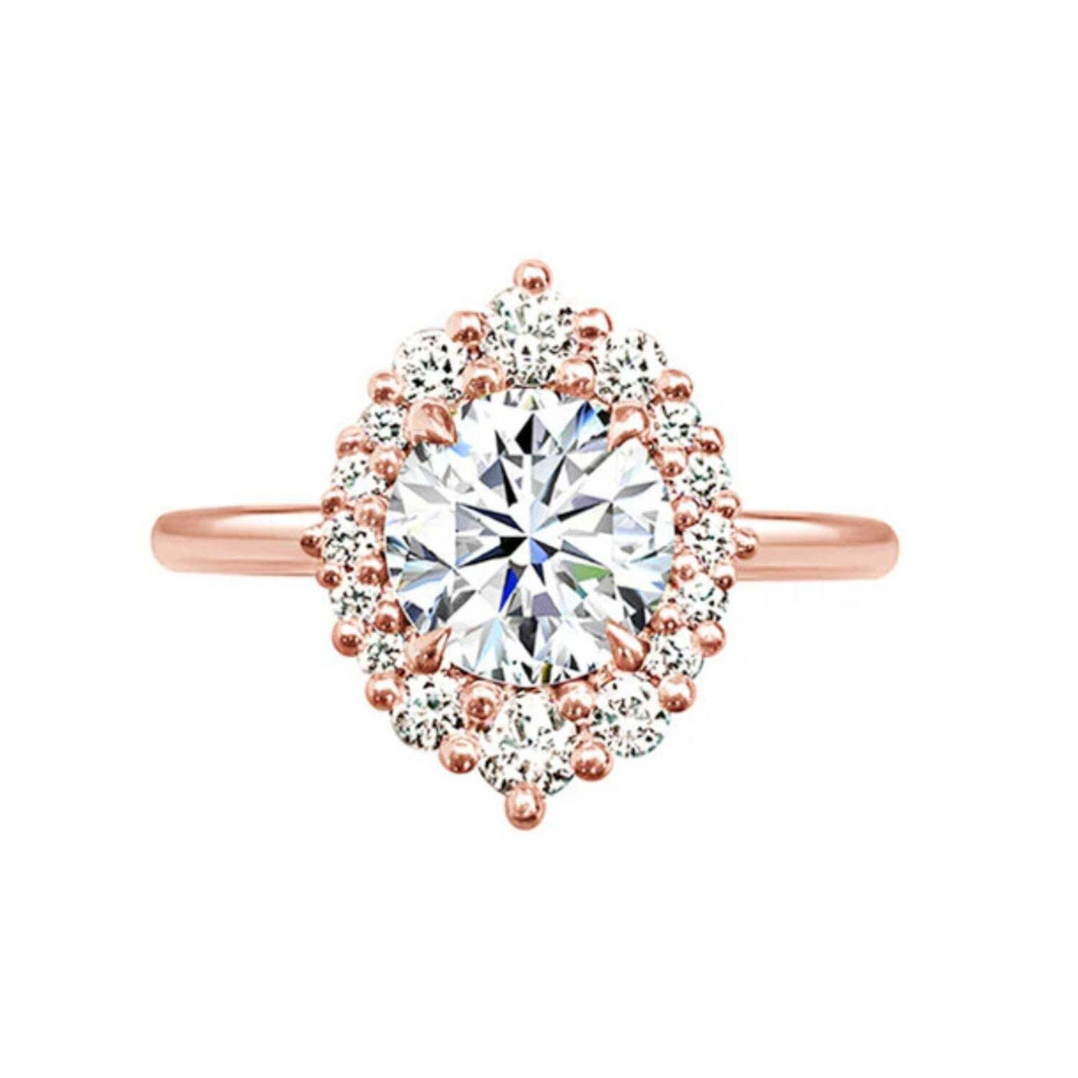 Howard 18K Gold Halo Diamond Engagement Ring