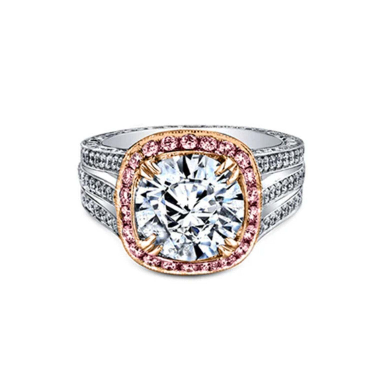 Jack kelege Rose Halo Engagement Ring