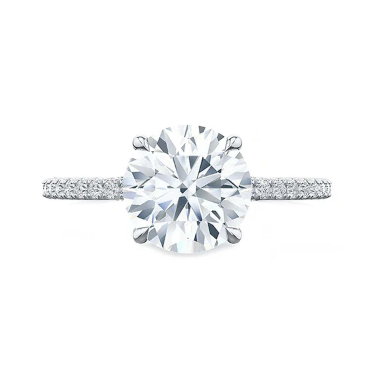 Tacori 18K White Gold Simple Round Engagement Ring 0.24ctw