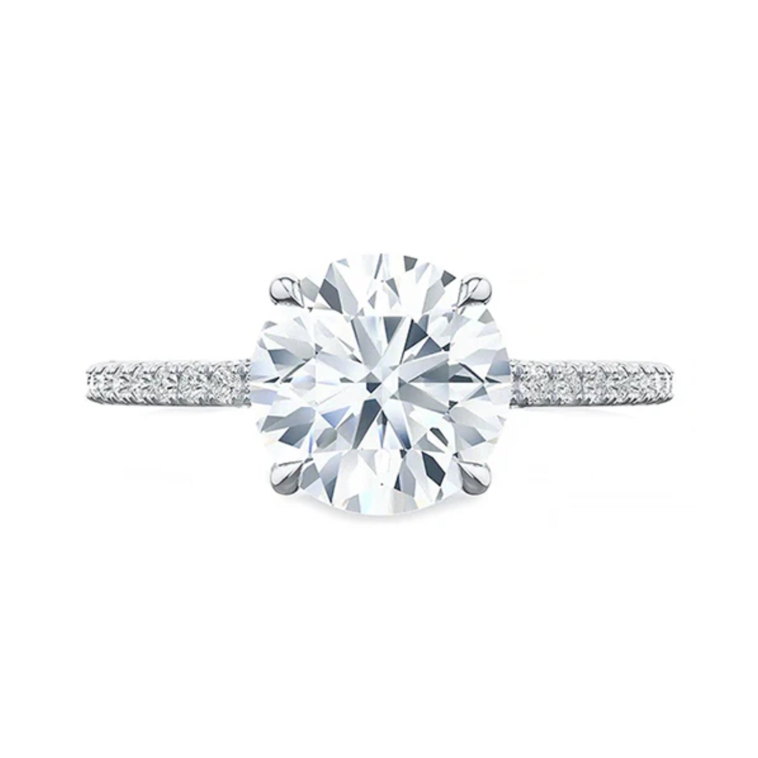 Tacori 18K White Gold Simple Round Engagement Ring 0.24ctw