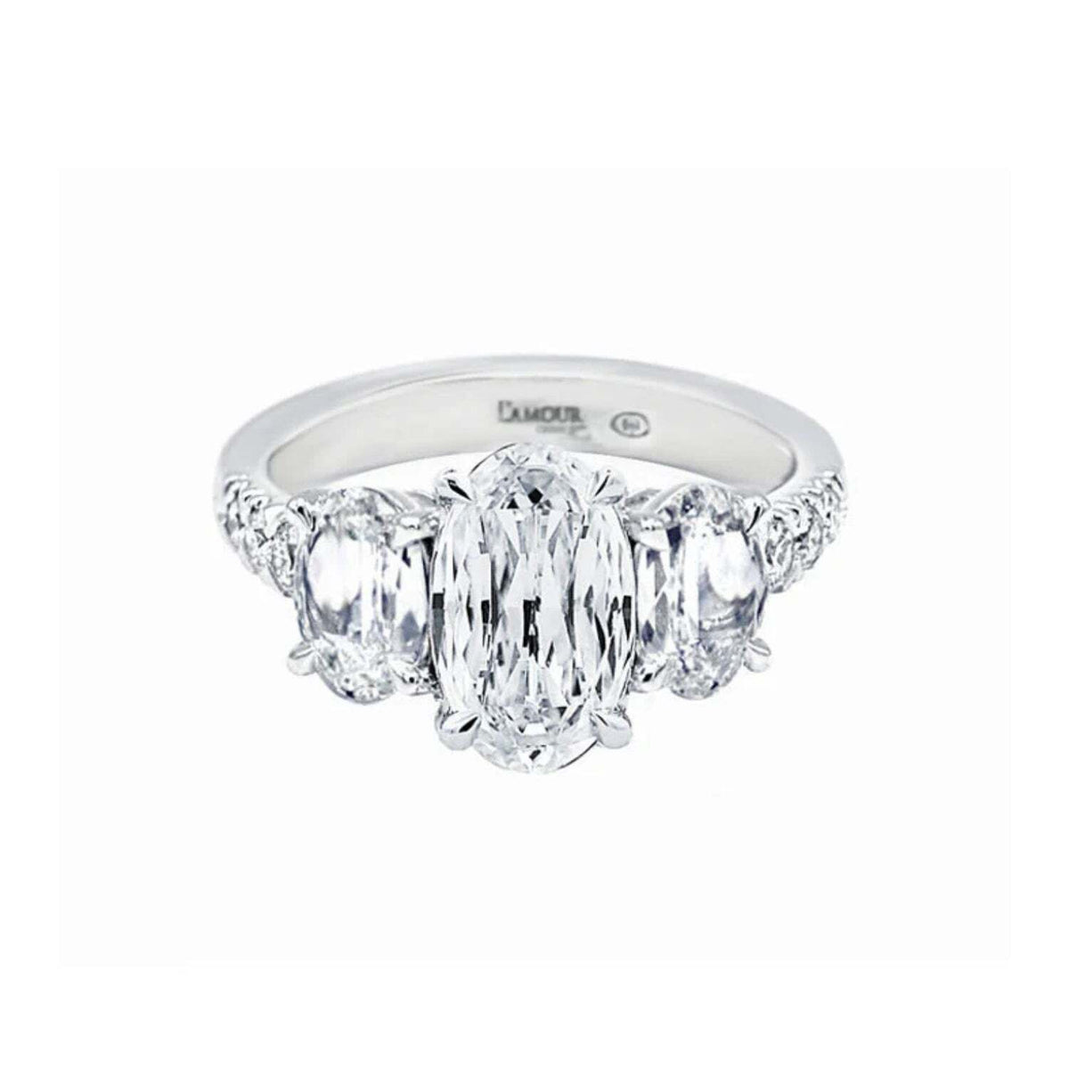 Christopher Designs Three Stone Engagement Ring