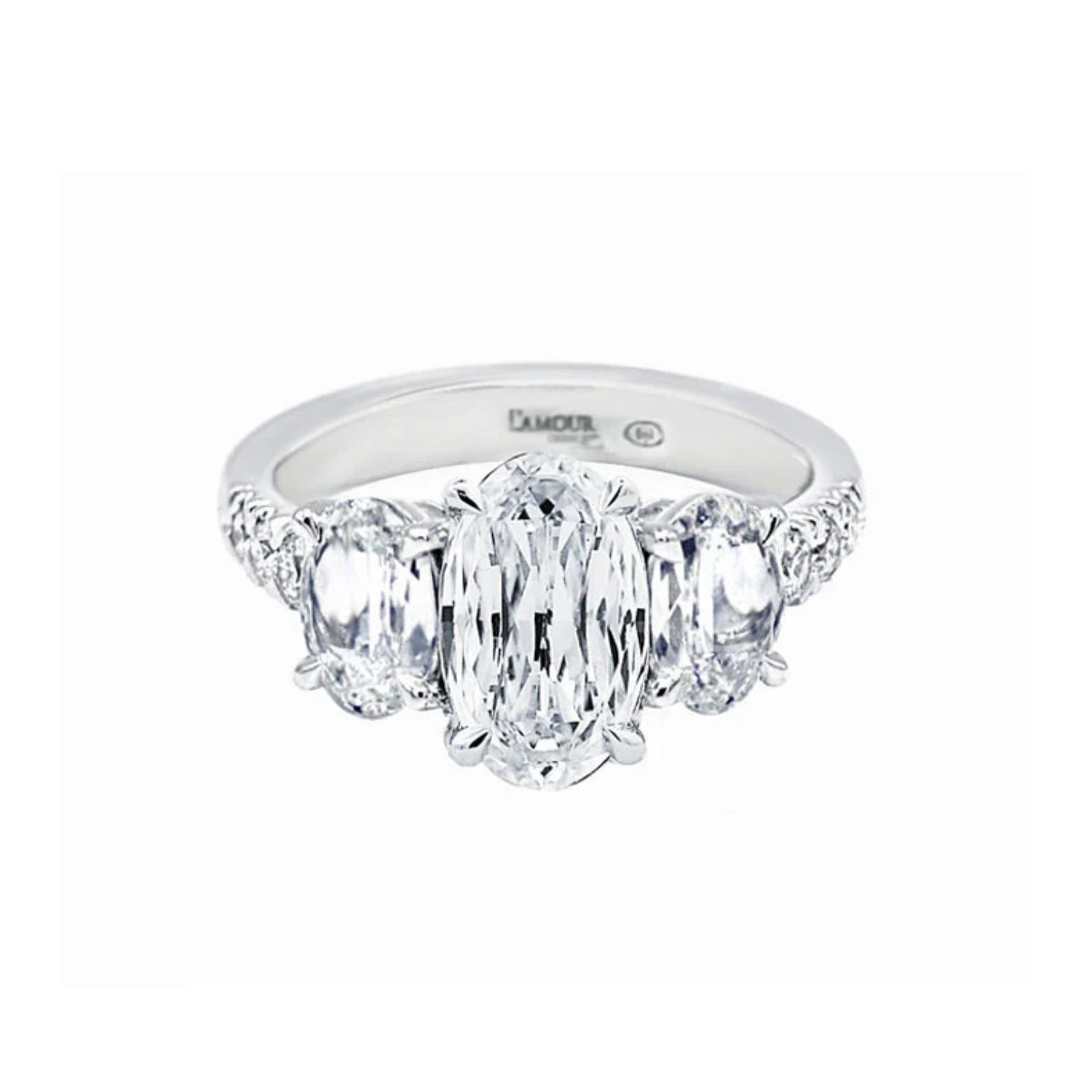 Christopher Designs Three Stone Engagement Ring