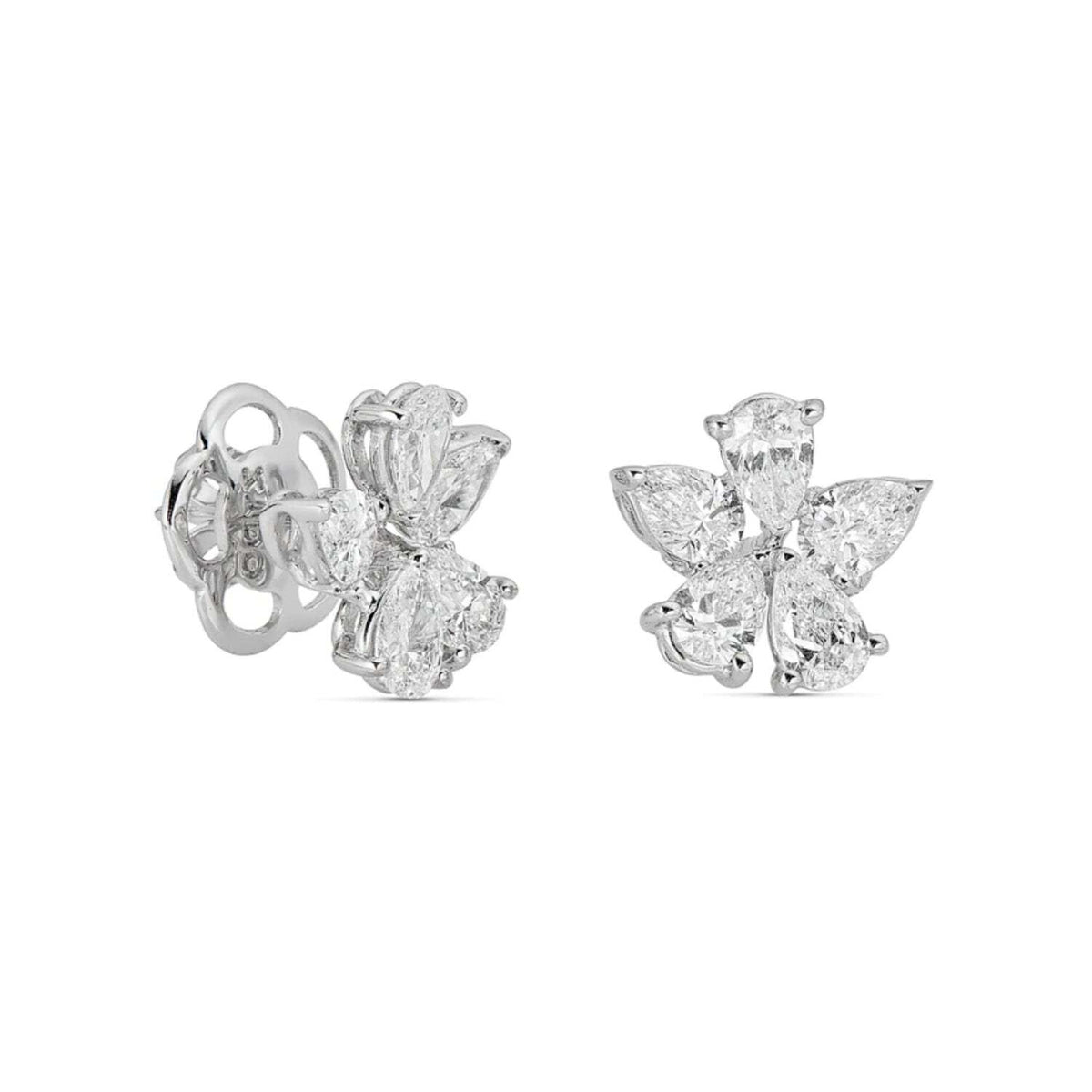 Video Thumbnail: Untitleddesign 2024 07 - Howard 18k White Gold Flower Design Stud Earrings 5.00ctw