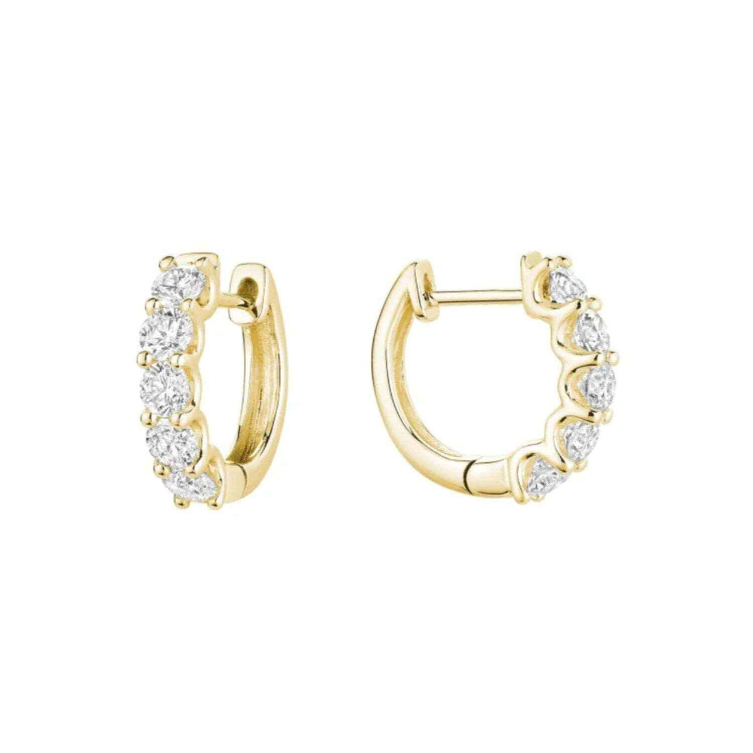 Howard 14K Gold Diamond Huggie Earrings