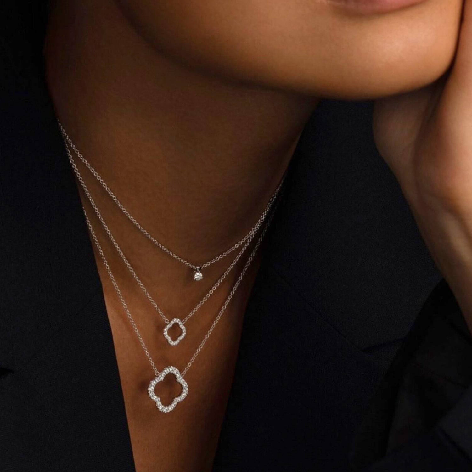 HOF 18KW Gold Signature Petal Pendant