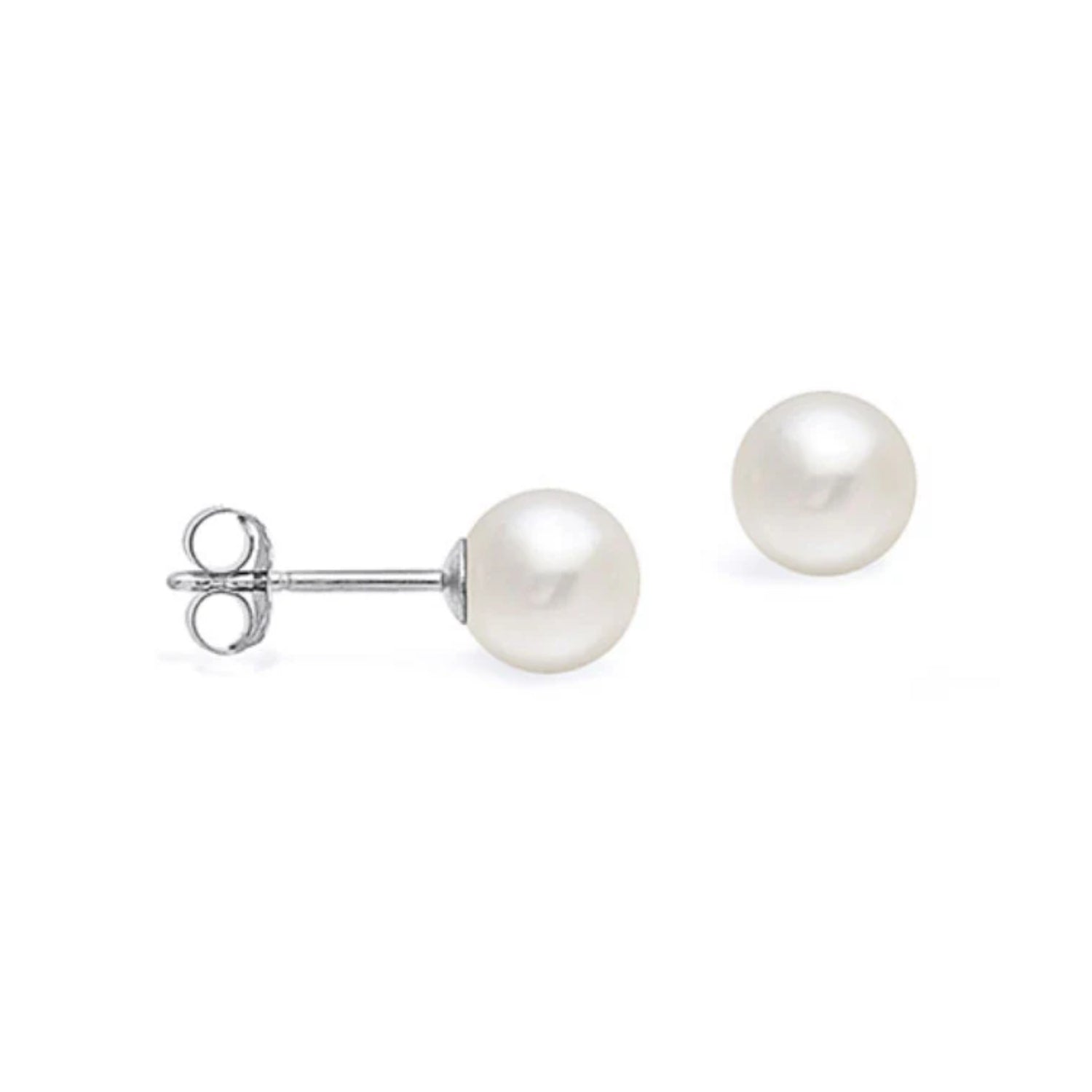 14k White Gold Akoya Pearl Stud Earrings