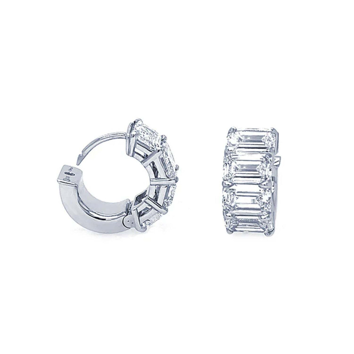 Video Thumbnail: Untitleddesign 69 - Diamond Emerald Huggie Earrings