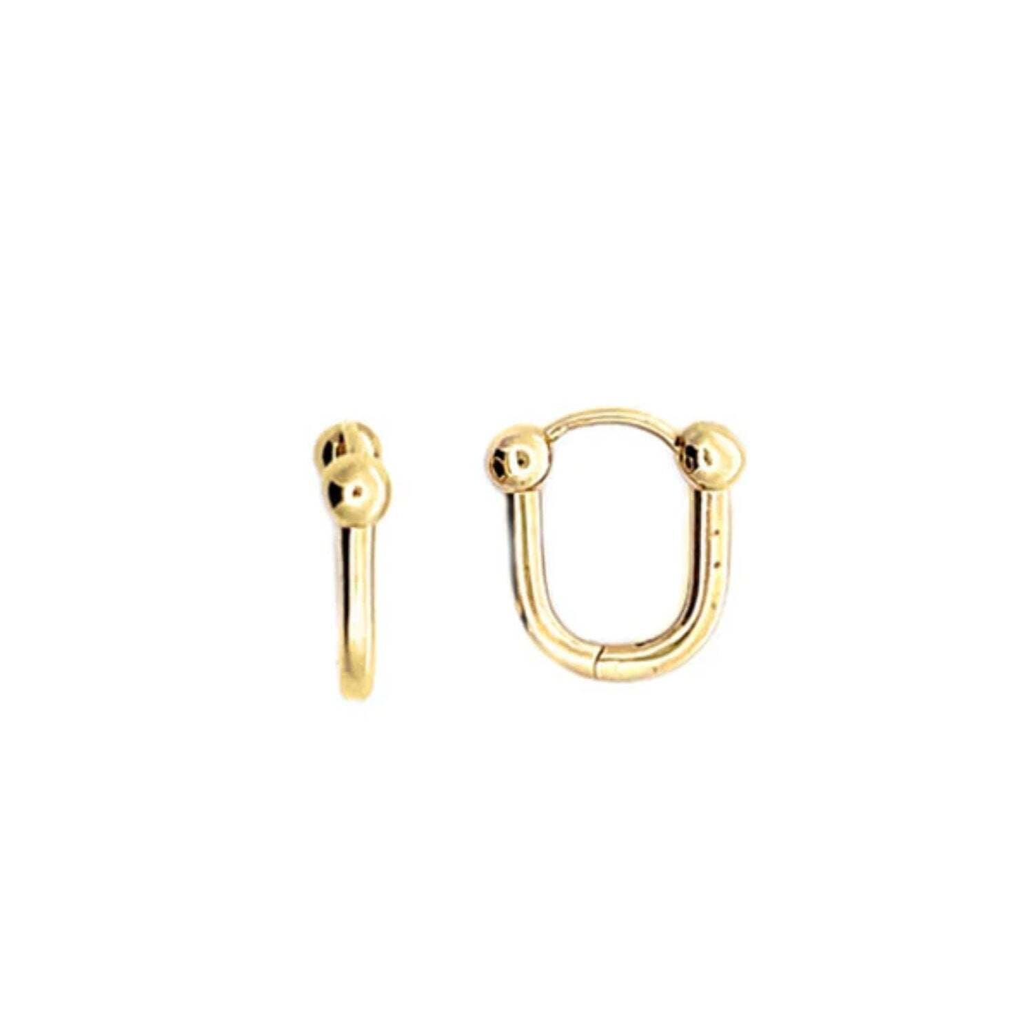 Howard 14K Yellow Gold Stirrup Huggie Earrings 1.5mm