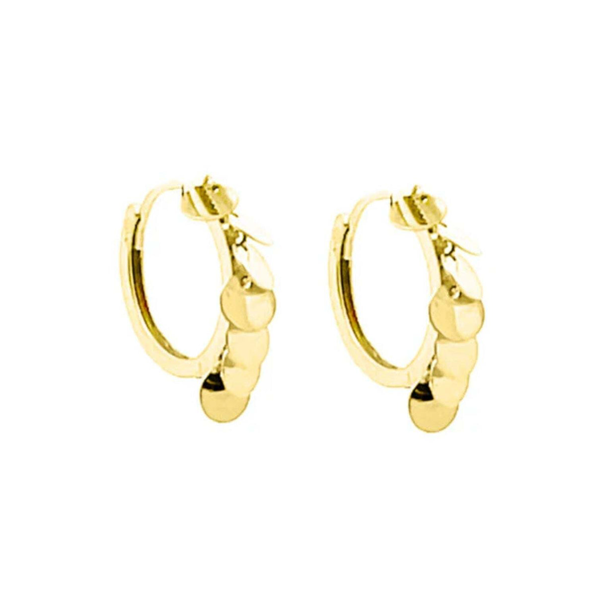 Video Thumbnail: Untitleddesign 85 - Gold Dangle Disc Hoops Earrings
