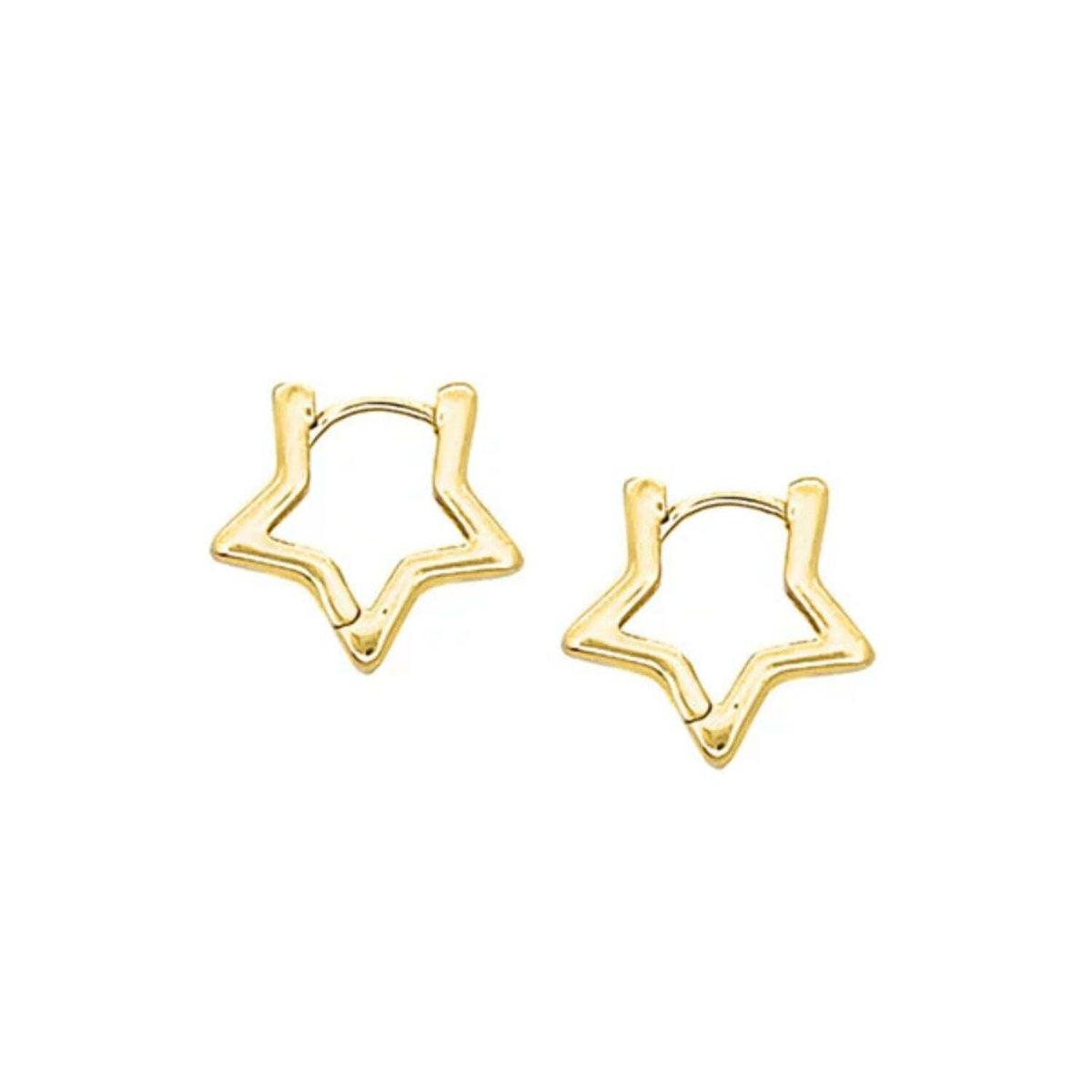 Video Thumbnail: Untitleddesign 87 - 14k Gold Half Star Huggie Earrings