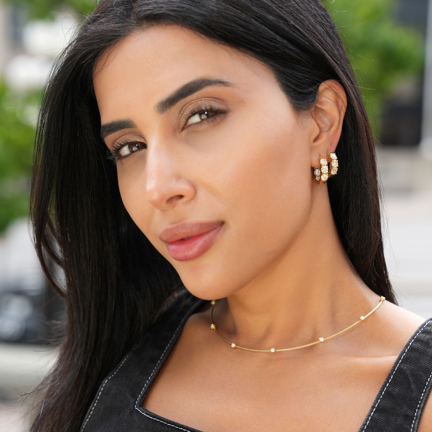 Inside-Out Diamond Huggie Earrings