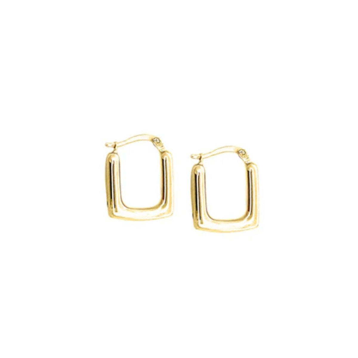 Rounded Square Huggie Earrings