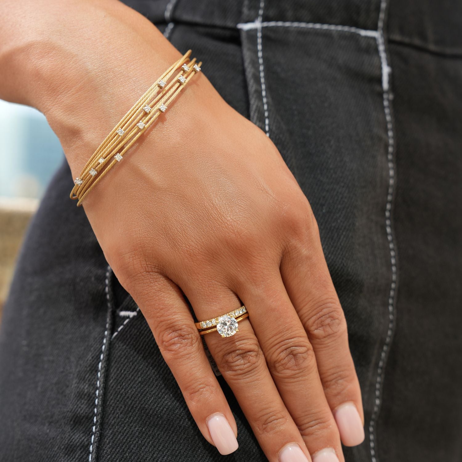 18K Yellow Gold Multi Unity Bundle Bracelet