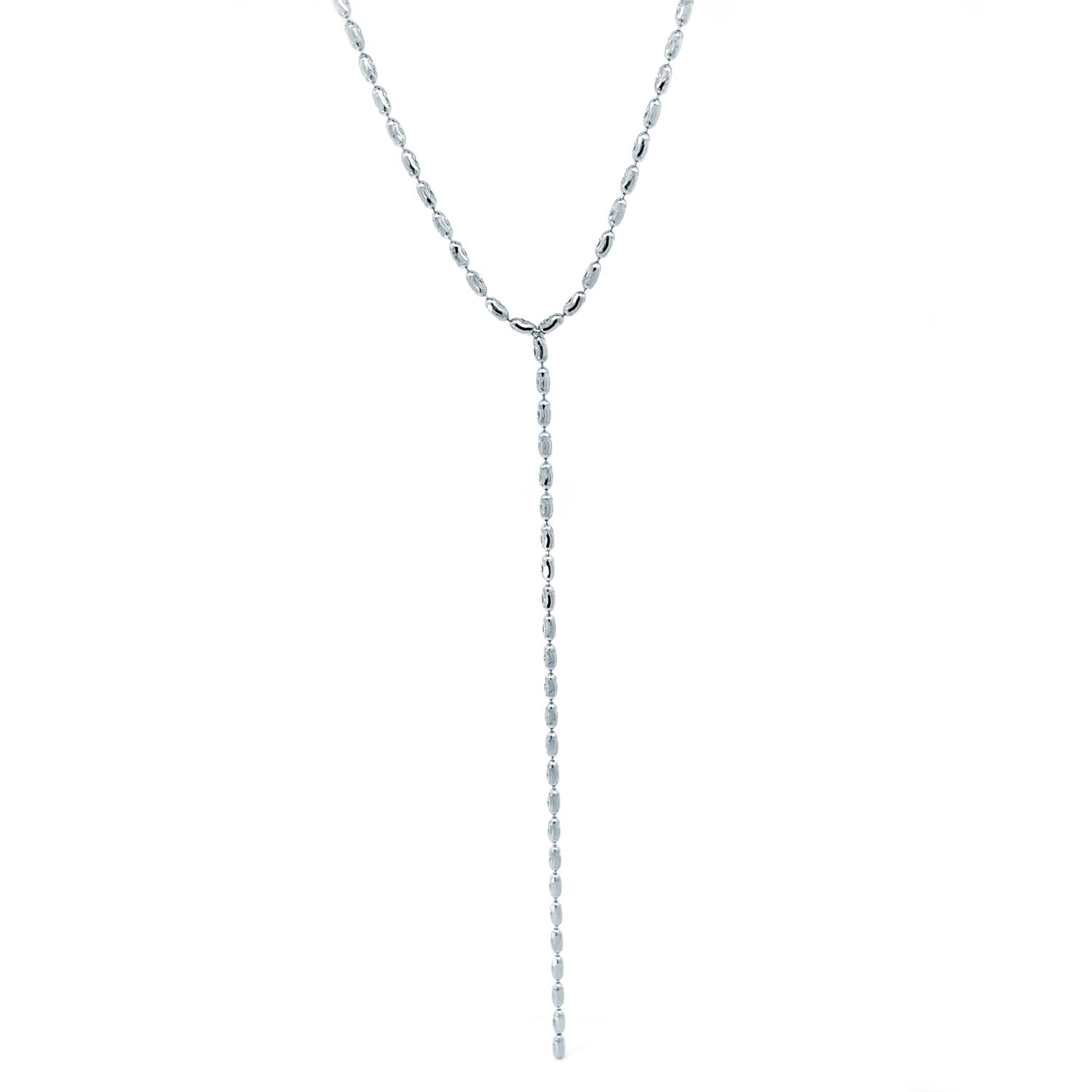 Howard 14K White Gold 16" Ovalina Lariat
