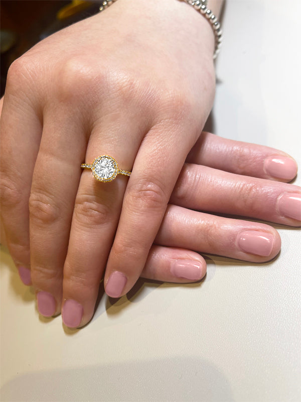 HOWARD Line Chloe Diamond Round Halo Engagement Ring in Platinum