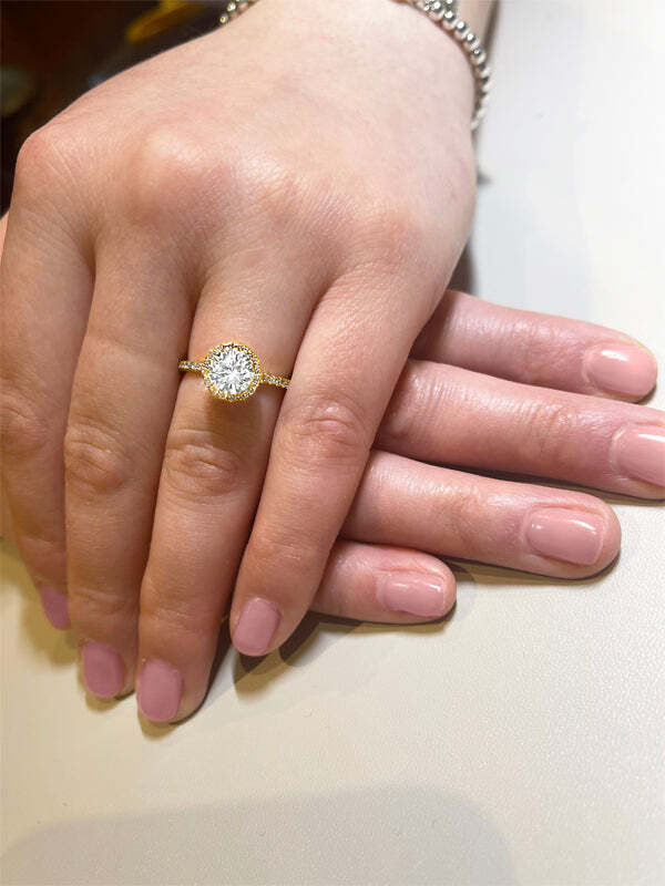 HOWARD Line Chloe Diamond Round Halo Engagement Ring in Platinum