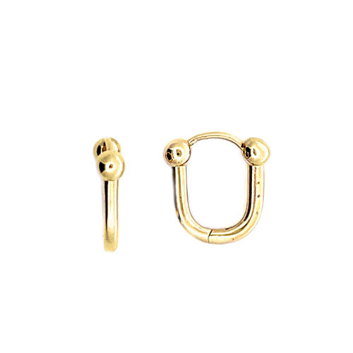 Howard 14K Yellow Gold Stirrup Huggie Earrings 1.5mm
