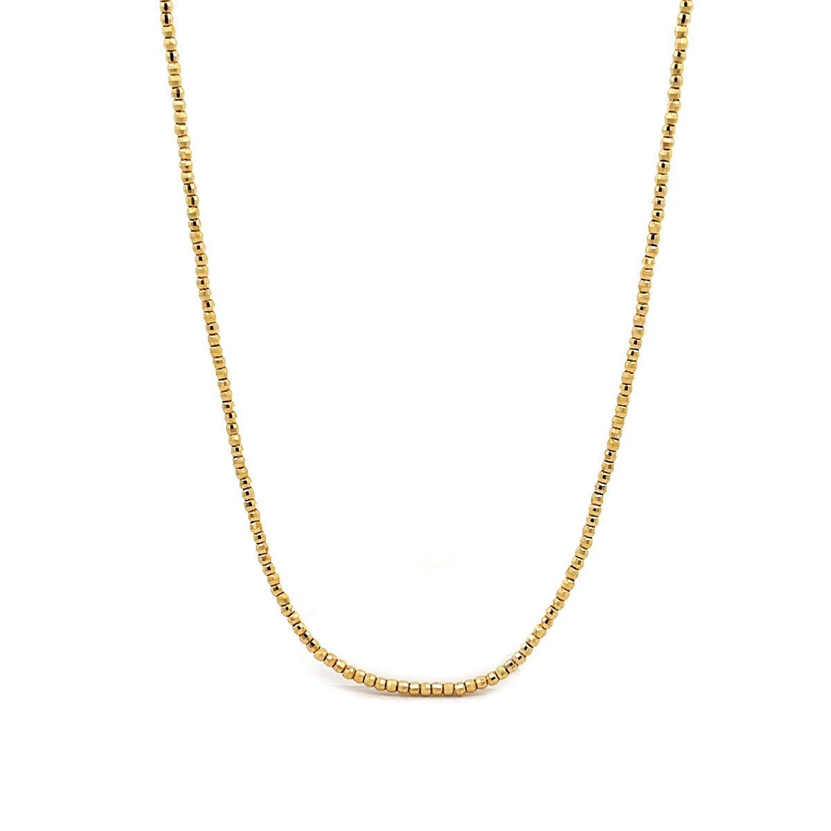 Video Thumbnail: 14k Yellow Gold Glitter Bead Style Necklace