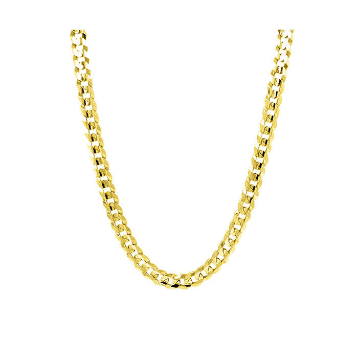 Video Thumbnail: Flat Curb 18k Yellow Gold Chain 24"