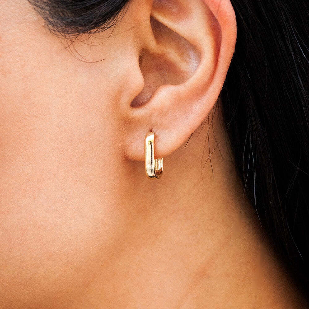 Oblong Hoop Small Earrings
